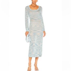 NWT Alexis Katica Dress Soft Blue Space Dyed Knit MIDI Dress w Slip